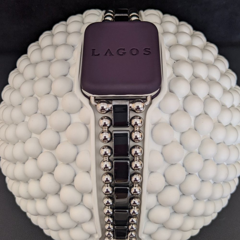 LAGOS Black Ceramic & Stainless Steel Bracelet (for 38mm - 45mm Apple Watches)